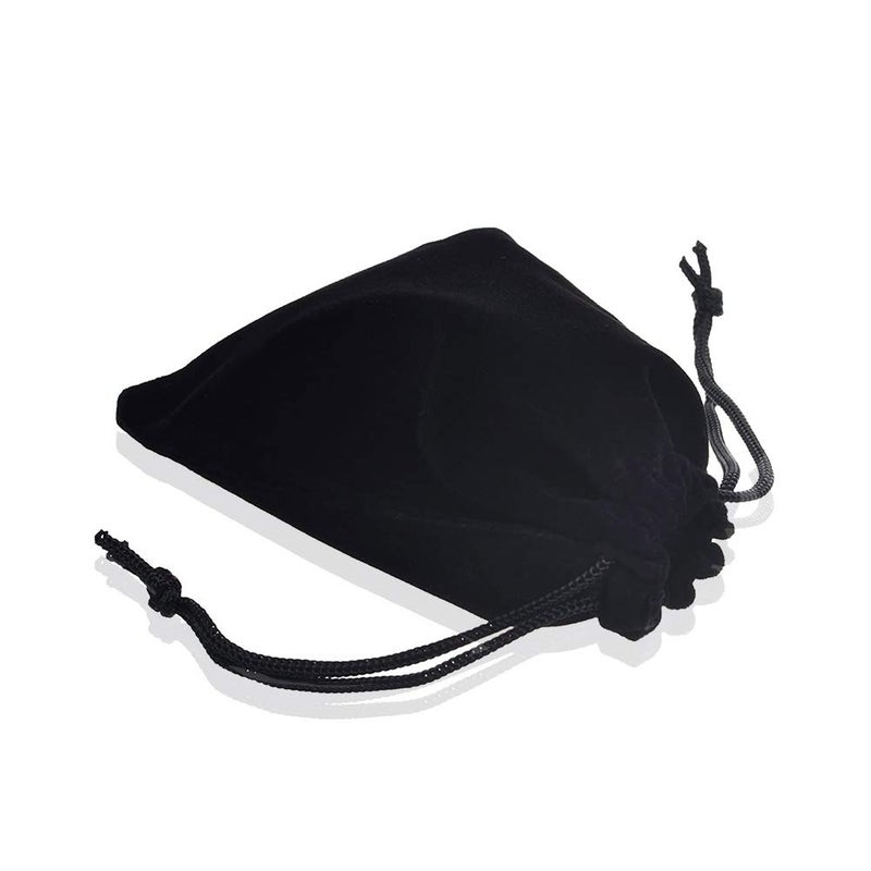 BCP BLUECELL Pack of 20pcs 3" X 4" Velvet Drawstring Cloth Jewelry / Gift / Headphones Bag / Pouches (Black) - Image 1